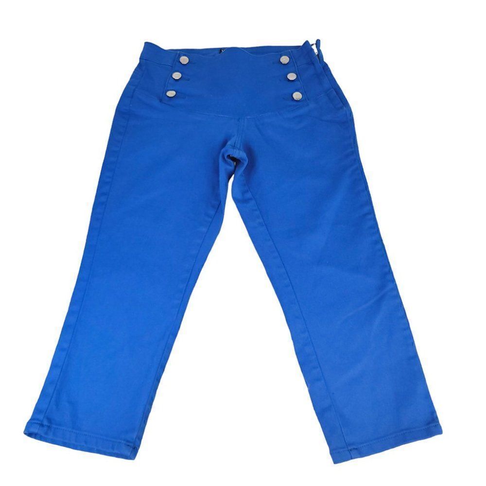 Venus womens royal blue cropped slim capri pants